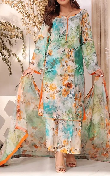 Feathers Multi Lawn Suit | Pakistani Lawn Dress in USA- Image 1