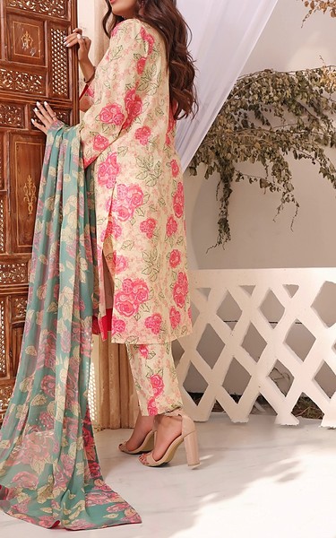 Feathers Ivory Lawn Suit | Pakistani Lawn Dress in USA- Image 2