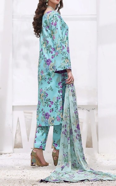 Feathers Sky Blue Lawn Suit | Pakistani Lawn Dress in USA- Image 2