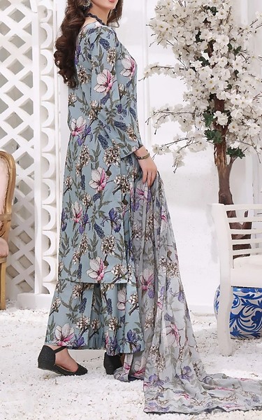 Feathers Cadet Grey Lawn Suit | Pakistani Lawn Dress in USA- Image 2