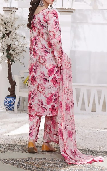 Feathers Off White/Pink Lawn Suit | Pakistani Lawn Dress in USA- Image 2