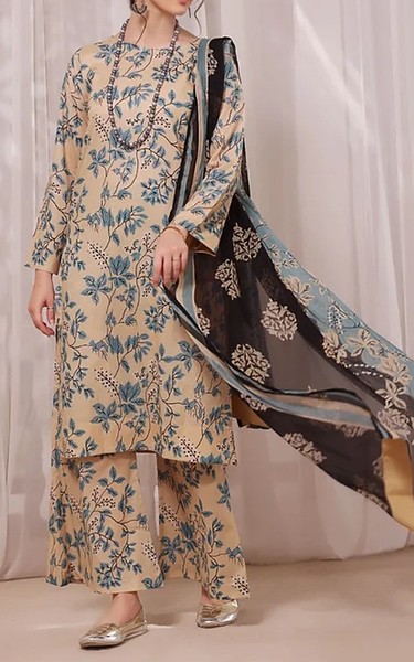 Feathers Ivory Lawn Suit | Pakistani Lawn Dress in USA- Image 1