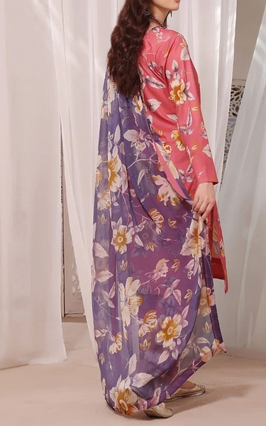 Feathers Light Carmine Pink Lawn Suit | Pakistani Lawn Dress in USA- Image 2