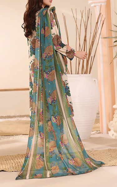 Feathers Ivory Lawn Suit | Pakistani Lawn Dress in USA- Image 2