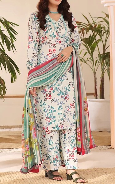 Feathers Off White Lawn Suit | Pakistani Lawn Dress in USA- Image 1