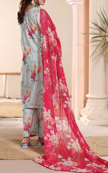 Feathers Pale Aqua Lawn Suit | Pakistani Lawn Dress in USA- Image 2