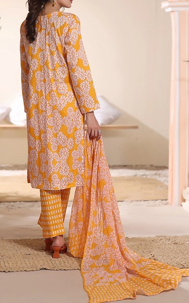 Feathers Orange/Off White Lawn Suit | Pakistani Lawn Dress in USA- Image 2