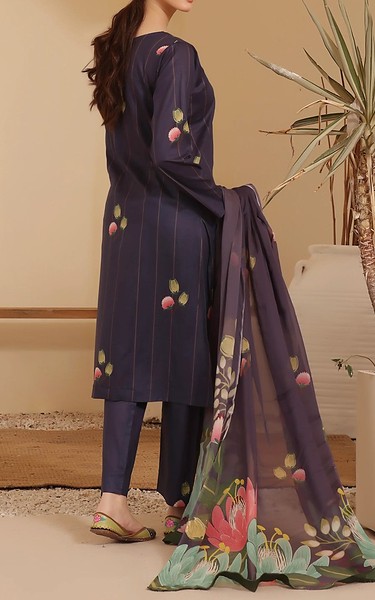 Feathers Navy Lawn Suit | Pakistani Lawn Dress in USA- Image 2