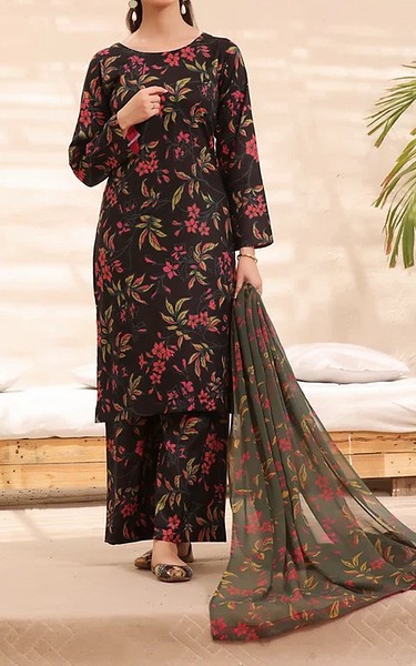 Feathers Black Lawn Suit | Pakistani Lawn Dress in USA- Image 1
