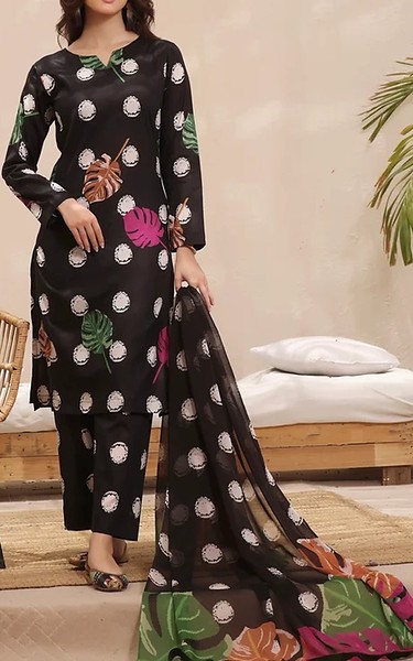 Feathers Black Lawn Suit | Pakistani Lawn Dress in USA- Image 1