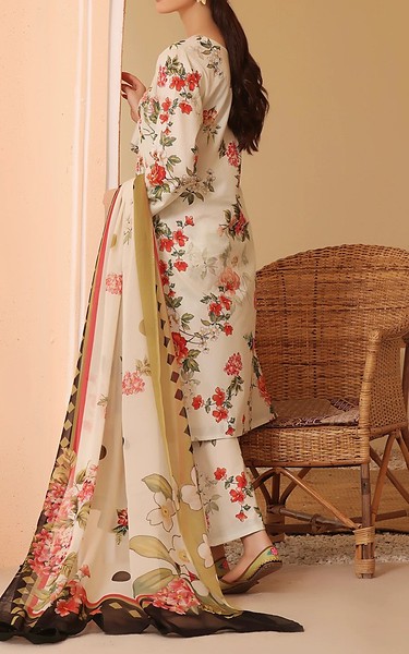 Feathers Off White Lawn Suit | Pakistani Lawn Dress in USA- Image 2