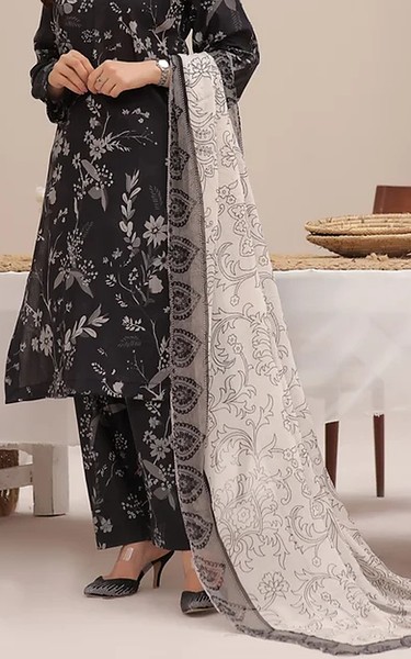 Feathers Black Lawn Suit | Pakistani Lawn Dress in USA- Image 1