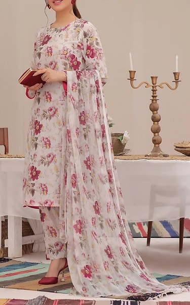 Feathers Pink Flare Lawn Suit | Pakistani Lawn Dress in USA- Image 1