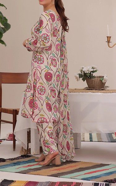 Feathers Pale Pink Lawn Suit | Pakistani Lawn Dress in USA- Image 2