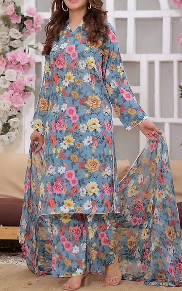 Feathers Multi Lawn Suit | Pakistani Lawn Dress in USA- Image 1
