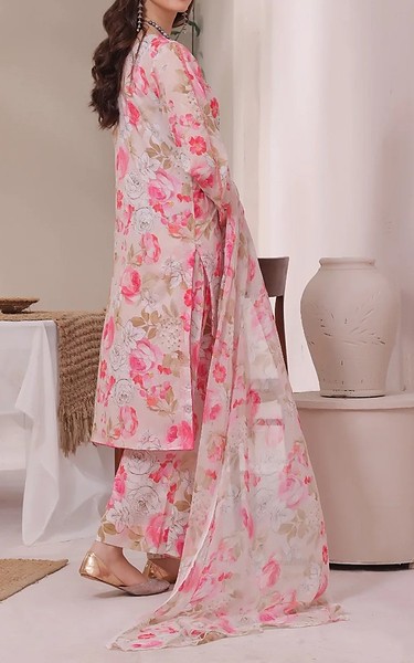 Feathers Oyster Pink Lawn Suit | Pakistani Lawn Dress in USA- Image 2