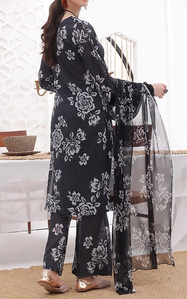 Feathers Black/Grey Lawn Suit | Pakistani Lawn Dress in USA- Image 2