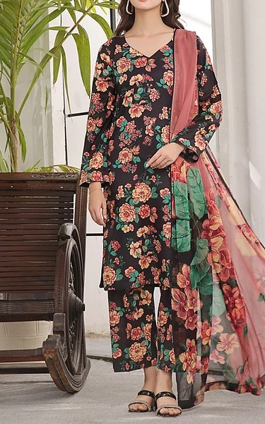 Feathers Black Lawn Suit | Pakistani Lawn Dress in USA- Image 1