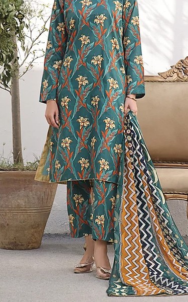 Feathers Mineral Green Lawn Suit | Pakistani Lawn Dress in USA- Image 1