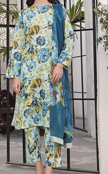 Feathers Multi Lawn Suit | Pakistani Lawn Dress in USA- Image 1