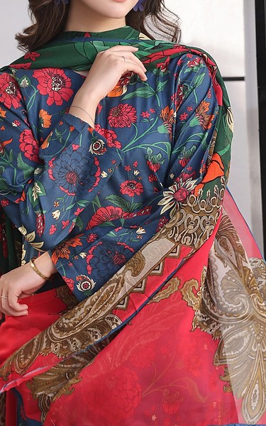 Feathers Dusky Blue Lawn Suit | Pakistani Lawn Dress in USA- Image 2