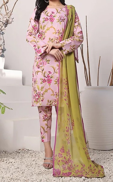 Feathers Pink Flare Lawn Suit | Pakistani Lawn Dress in USA- Image 1
