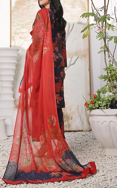 Feathers Navy Lawn Suit | Pakistani Lawn Dress in USA- Image 2