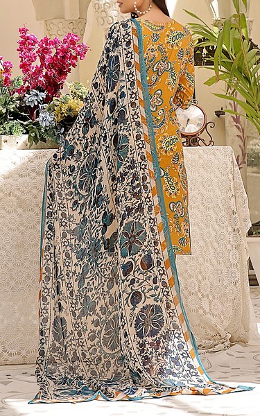 Feathers Mustard Lawn Suit | Pakistani Lawn Dress in USA- Image 2