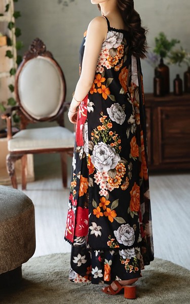 Feathers Black Lawn Suit | Pakistani Lawn Dress in USA- Image 2