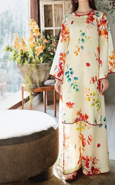 Feathers Off White Lawn Suit | Pakistani Lawn Dress in USA- Image 2