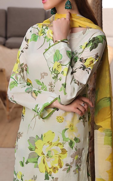 Feathers Light Grey Lawn Suit | Pakistani Lawn Dress in USA- Image 2