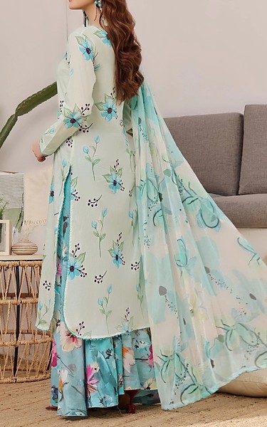 Feathers Off White/Sky Blue Lawn Suit | Pakistani Lawn Dress in USA- Image 2
