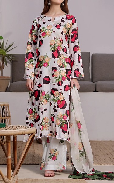 Feathers Light Grey Lawn Suit | Pakistani Lawn Dress in USA- Image 1