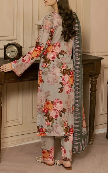 Feathers Grey Lawn Suit | Pakistani Lawn Dress in USA- Image 2