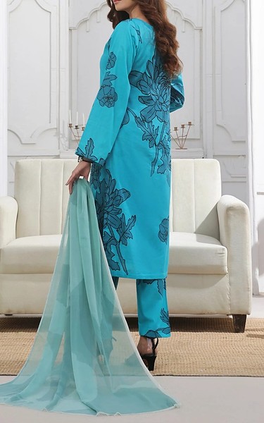 Feathers Turquoise Lawn Suit | Pakistani Lawn Dress in USA- Image 2