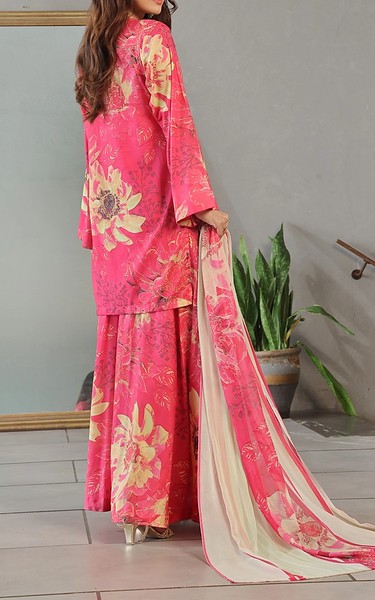 Feathers Warm Pink Lawn Suit | Pakistani Lawn Dress in USA- Image 2