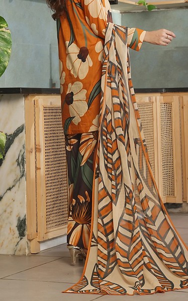 Feathers Orange/Ivory Lawn Suit | Pakistani Lawn Dress in USA- Image 2