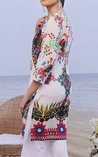Feathers Off White Lawn Suit (2 Pcs) | Pakistani Lawn Dress in USA- Image 2