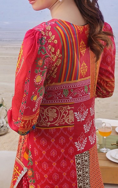 Feathers Brick Red Lawn Suit (2 Pcs) | Pakistani Lawn Dress in USA- Image 2