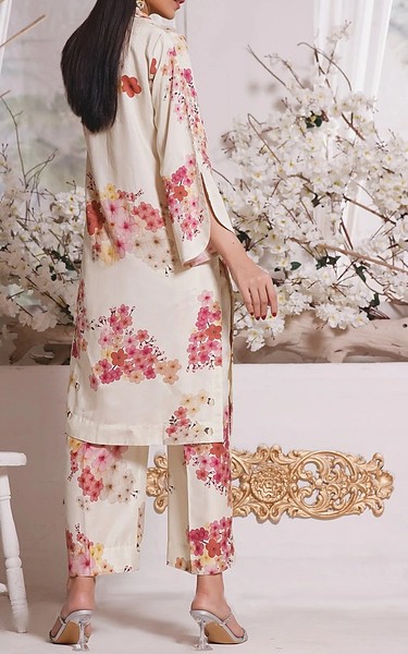 Feathers Off White Lawn Suit (2 Pcs) | Pakistani Lawn Dress in USA- Image 2
