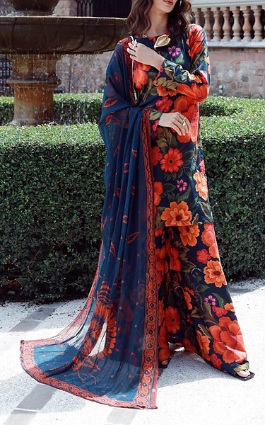 Feathers Multi Lawn Suit | Pakistani Lawn Dress in USA- Image 1