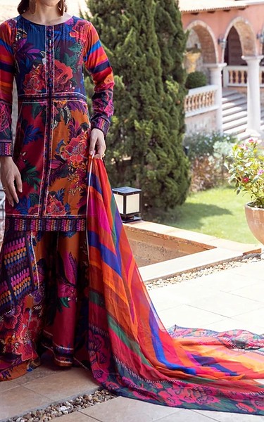 Feathers Multi Lawn Suit | Pakistani Lawn Dress in USA- Image 1