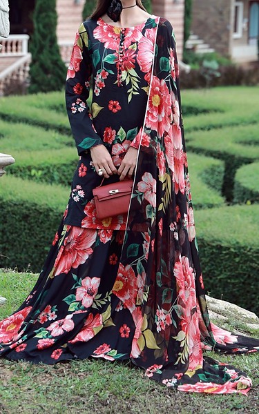Feathers Black Lawn Suit | Pakistani Lawn Dress in USA- Image 1
