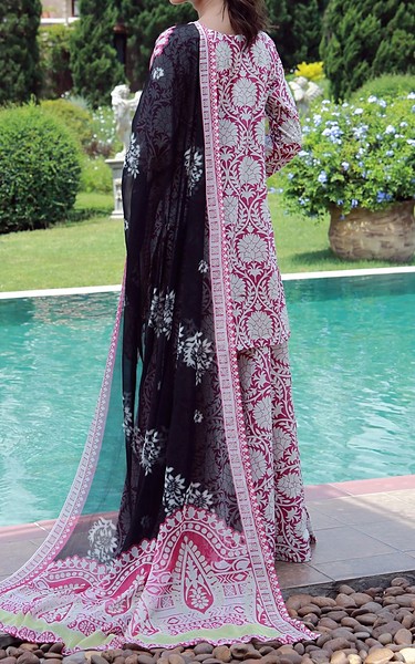 Feathers Off White/Pink Pearl Lawn Suit | Pakistani Lawn Dress in USA- Image 1