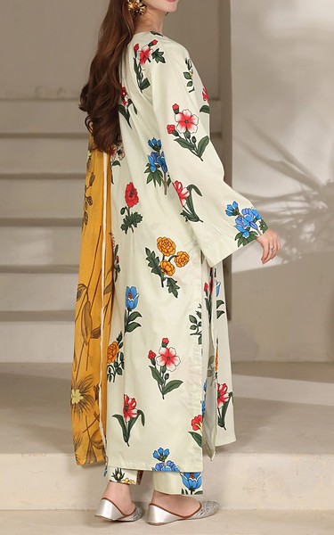 Feathers Off White Lawn Suit | Pakistani Lawn Dress in USA- Image 2