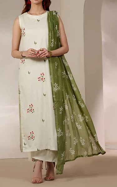 Feathers Off White Lawn Suit | Pakistani Lawn Dress in USA- Image 1