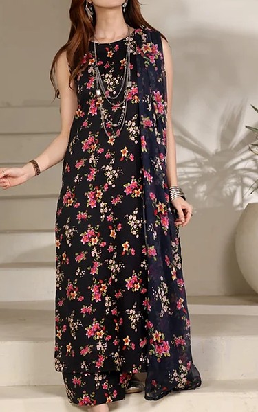 Feathers Black Lawn Suit | Pakistani Lawn Dress in USA- Image 1