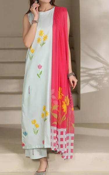 Feathers Pale Blue Lawn Suit | Pakistani Lawn Dress in USA- Image 1