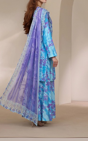 Feathers Turquoise Lawn Suit | Pakistani Lawn Dress in USA- Image 2
