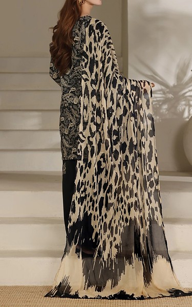 Feathers Black/Ivory Lawn Suit | Pakistani Lawn Dress in USA- Image 2